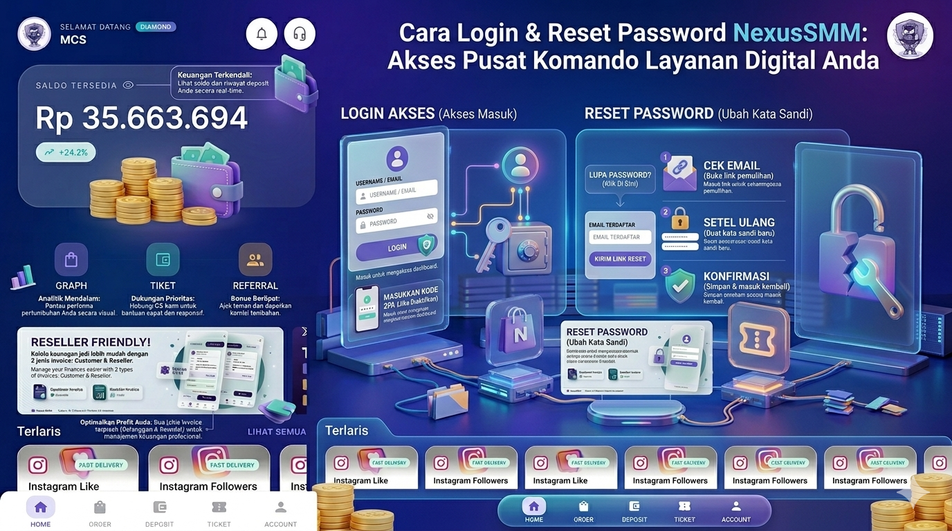 Cara Login & Reset Password NexusSMM NexusSMM